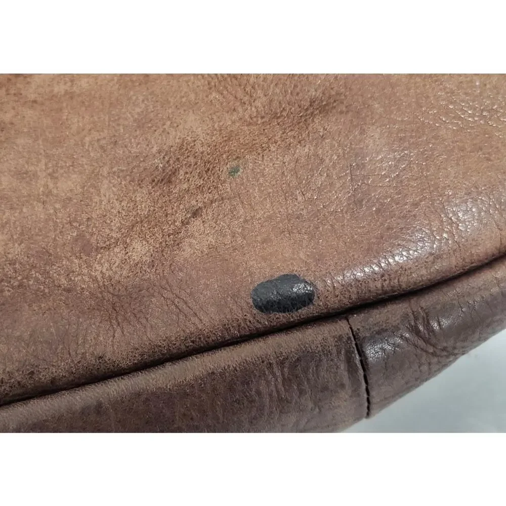 LL BEAN VINTAGE BROWN GENUINE LEATHER MESSENGER CROSSBODY BAG